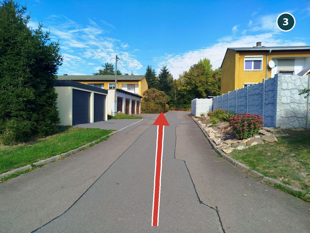 3 – Die Zufahrt geradeaus bis zum Ende